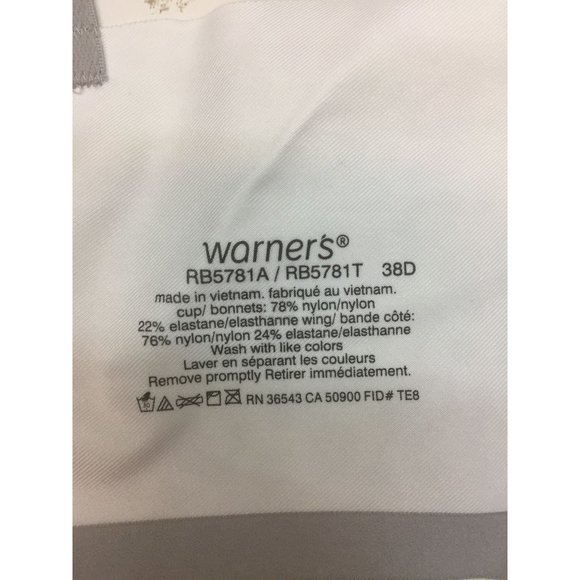 Women's Warner's Simply Perfect Bra Size 38D - Picture 8 of 9
